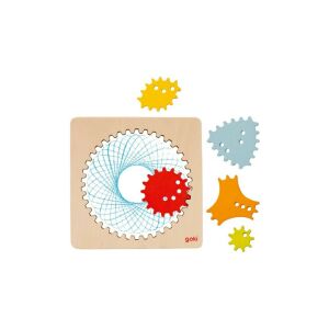 Goki Spirográf Készlet - 6 részes, Fa rajzkészlet 135508529 - Geometriai sablon