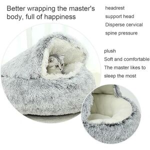 Macska/kutya plüss bebújós fekhely 60cm