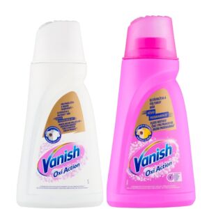 Vanish Oxi Action tekući odstranjivač mrlja, 1L bijele i ružičaste boce - Vanish