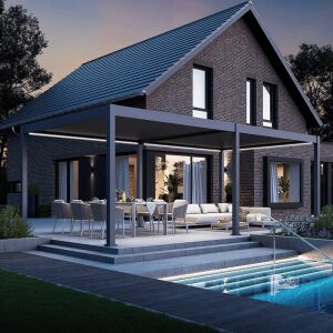 SUN DELUX Motoros 3,6x7,2 m antracit terasz pergola