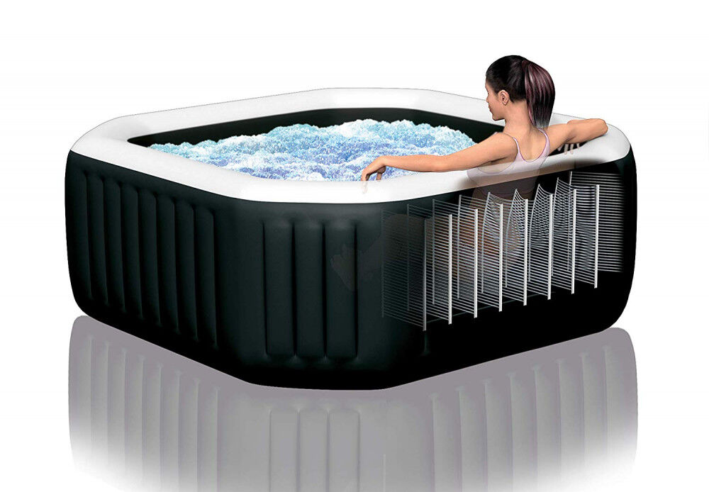 INTEX PureSPA Onyx Black Octagon Jacuzzi - 6 személyes, Sóbontóval