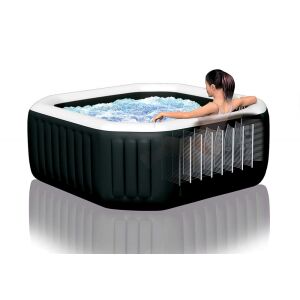 INTEX PureSPA Onyx Black Octagon Jacuzzi - 6 személyes, Sóbontóval