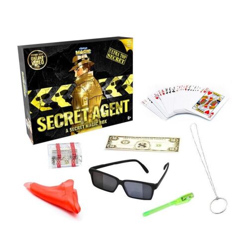 Magic City Geheimagenten Zauberset. Enthält Karten, Sonnenbrille, Falschgeld und andere Requisiten für die Durchführung von Zaubertricks.