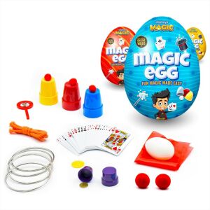 Magic City Magic Egg Zaubertrick-Set mit Karten, Bechern, Bällen, Ringen und Seil - Zaubertricks