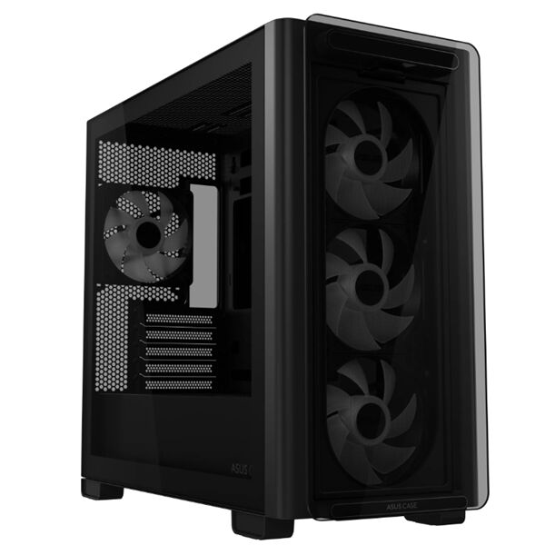 Asus ház a23 plus, tápegység nélkül, fekete, üvegfalú A23 PLUS TG...