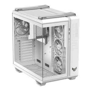 Asus TUF Gaming GT502 White Mid Tower PC Case with ARGB Fans and Tempered Glass - Computer Case