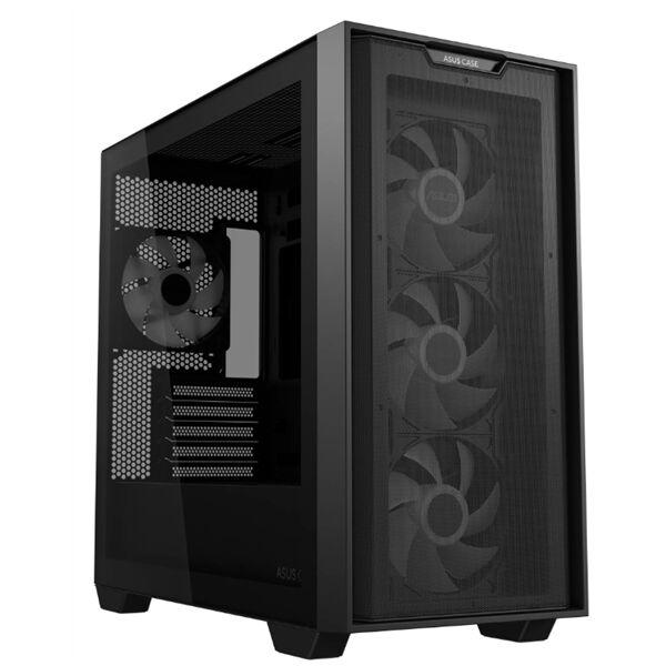 Asus ház a21 plus, tápegység nélkül, fekete, üvegfalú A21 PLUS/AR...