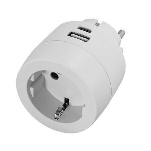 Commel 240801 A+C 3.4A 17W fehér földelt csatlakozó aljzat USB töltővel 135517124 - Commel