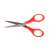 Red plastic children's scissors with stainless steel blades, 13.5cm