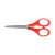 Red plastic children's scissors with stainless steel blades, 13.5cm