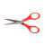 Red plastic children's scissors with stainless steel blades, 13.5cm