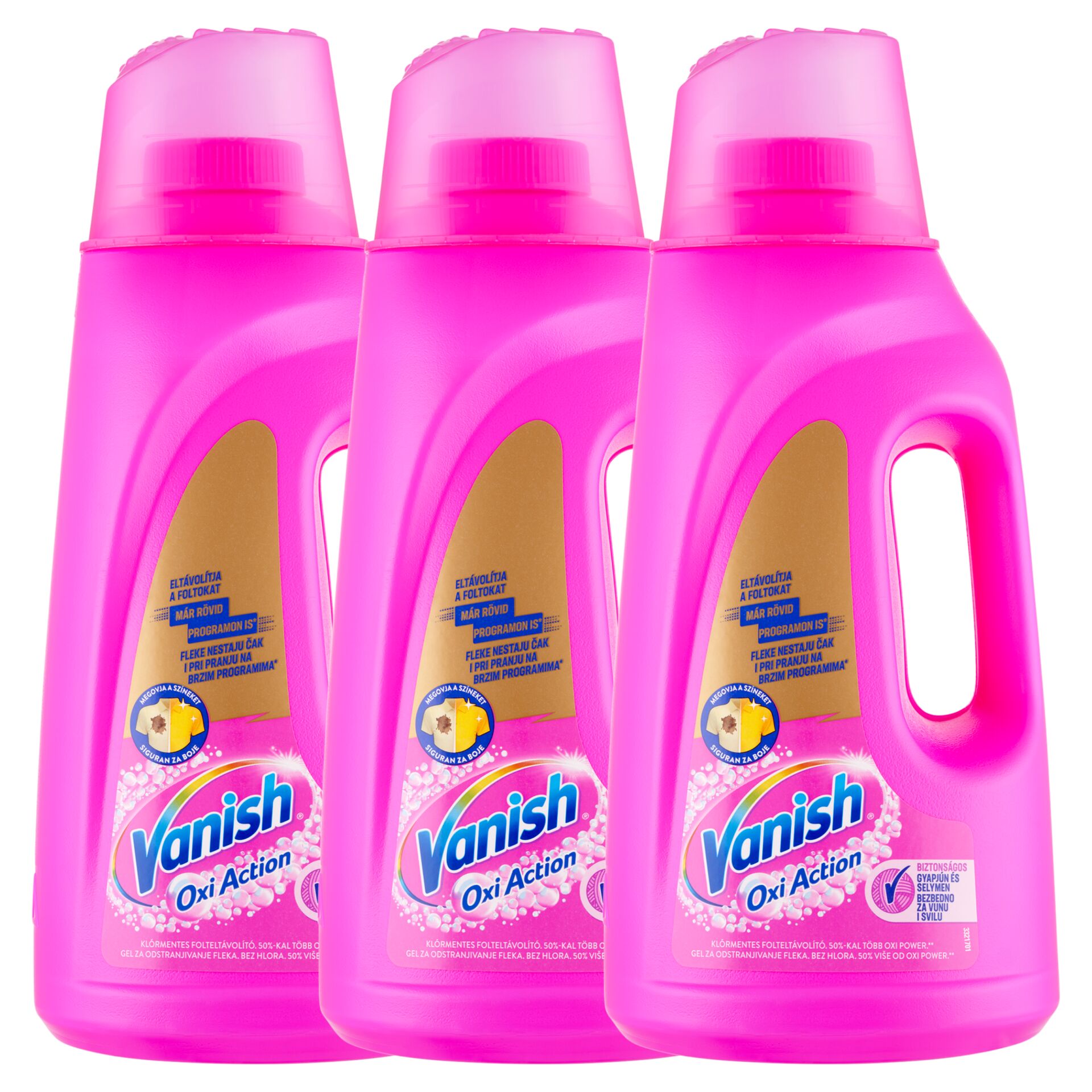 E-shop Vanish Oxi Action Tekutý čistič lístia ružový 3x2L