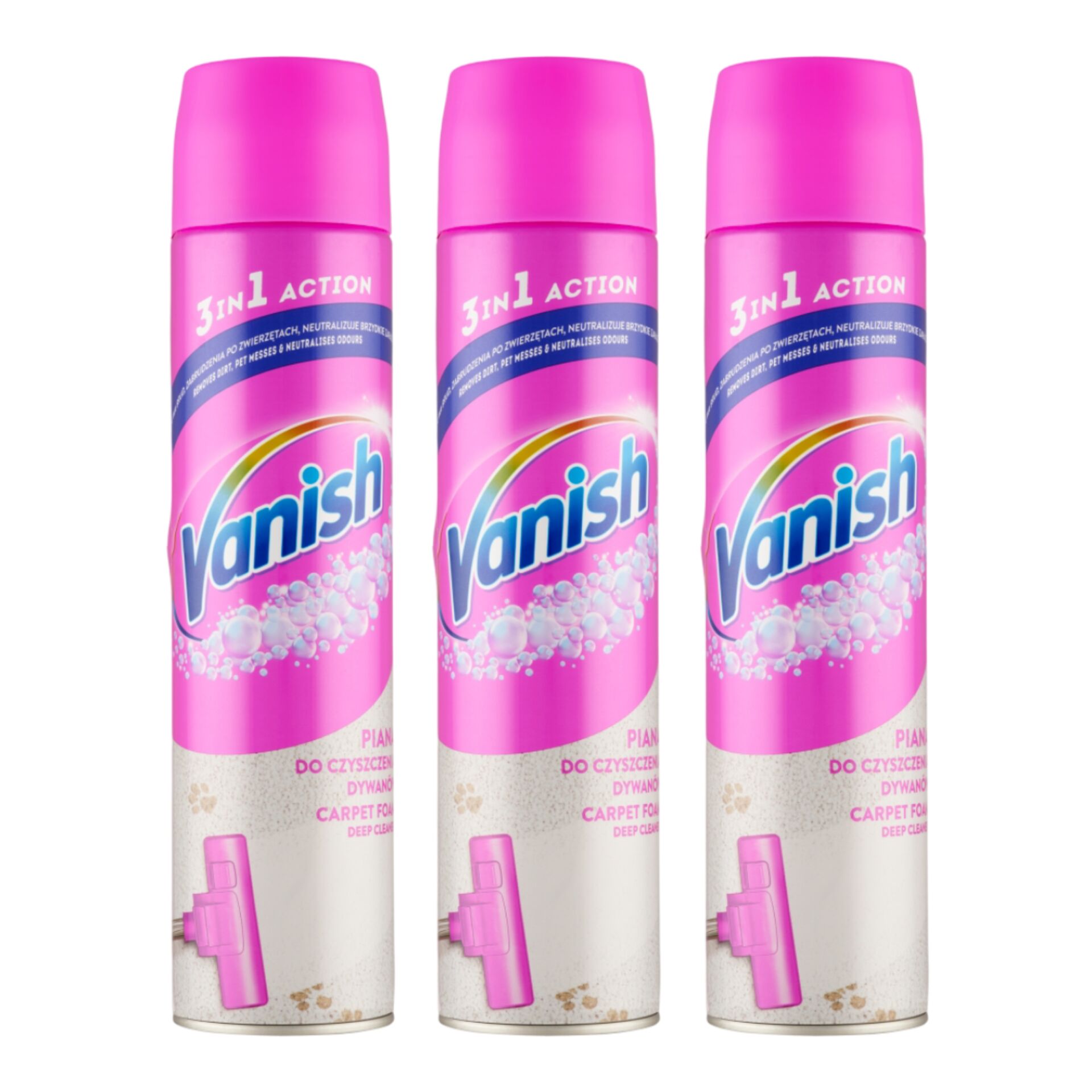 E-shop Vanish 3v1 Action Pena na čistenie kobercov a čalúnenia 3x600ml