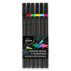 Kidea ecsetvégű filctoll készlet 6 db-os 135526683 - Kidea