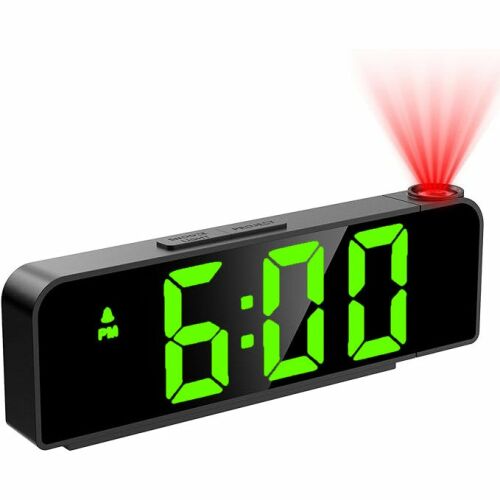 Digitaler Wecker mit grüner LED-Anzeige und Zeitprojektionsfunktion