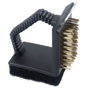 Perie de curățare pentru grătar Kinghoff KH 1913 3 în 1, 12 x 10 x 7 cm, Mâner ergonomic, Compatibilitate universală, Negru 135530999 - Produse pentru curatenie