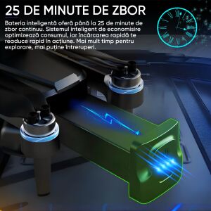 Durata de viață a bateriei dronei HexaCraft Hdark Ripple, 25 de minute de zbor - Drone