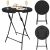 Collage of Springos black folding bar table with drinks