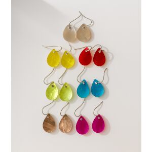 Set cercei 7 în 1 - pandantive din sidef natural – 7 culori, o pereche pentru fiecare zi 137075438 - Cercei damă