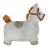 Side view of plush covered inflatable horse hopper