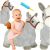 Plush Covered Inflatable Bouncy Horse for Kids 3+ Years with Pump, child riding