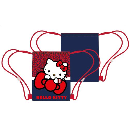 Hello Kitty piros masnis sporttáska, 40 cm-es húzózsinóros hátizsák - Hello Kitty