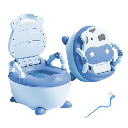 Teno® Oktató bili, tehén modell, WC-t utánoz, füles fedél, kivehető tartály, kényelmes, kék