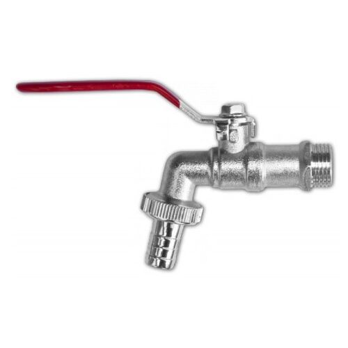 Kerti csap nikkelezett sárgaréz 1/2 col, golyós, bekötés 3/4 col, 1/2 col