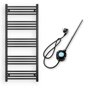 Törölközőszárító radiátor elektromos fűtőpatronnal 60 x 140 cm - Nero Italia S-600W (fekete)