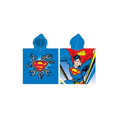 Superman Chain strand törölköző poncsó 55x110 cm 149149404 - Baba törölköző és fürdőlepedő