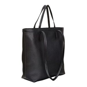 Dollcini Minimalista čierna vegánska kožená taška, pohľad z uhla - Kufre&tašky