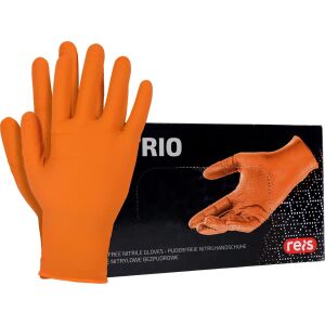 Manusi nitril pentru mecanic, Reis, cu textura diamantata, orange M Portocaliu 135570272 - Mănuși de lucru