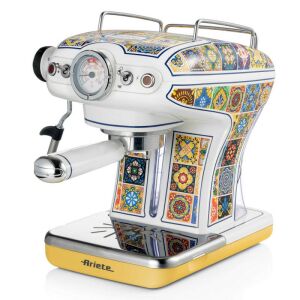 Ariete Positano eszpresszó kávéfőző, fehér és sárga csempe mintával - Ariete