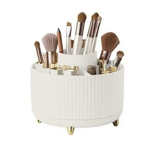 King Home FICHI Forgó Kozmetikai Szervező Bézs Arany Lábakkal 135574486 - Kozmetikai rendszerező