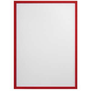 Czerwona magnetyczna ramka informacyjna A4 - Naścienny system tablic wyświetlających