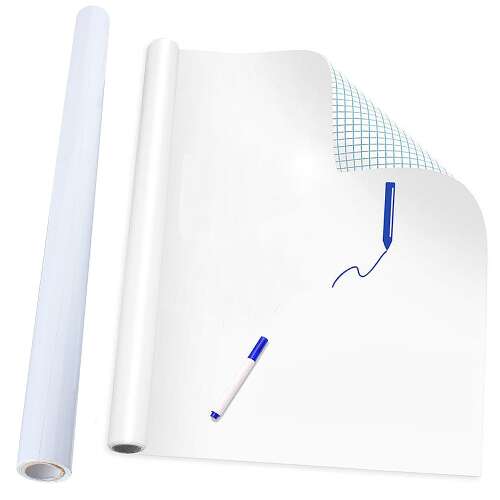 Trockene, selbstklebende Whiteboard-Rolle, 200x45cm, mit Stift