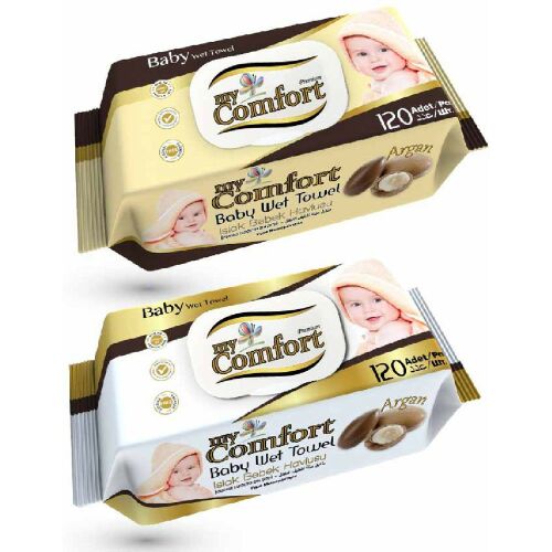 My Comfort baba törlőkendő argán olajjal, 120 darabos csomag