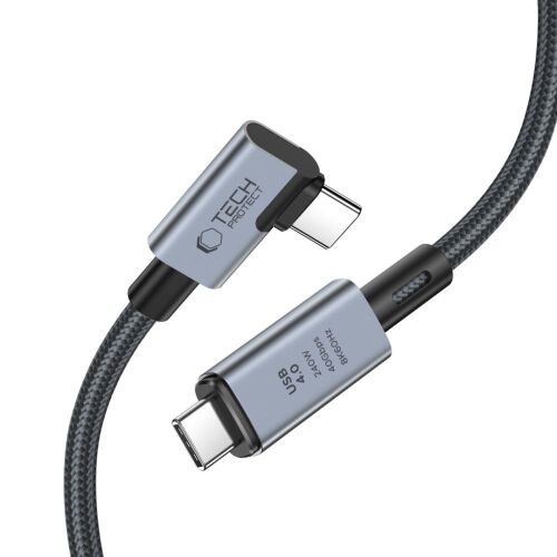 Tech-Protect UltraBoost Max L USB-C 4.0 kábel, egyenes és ferde csatlakozókkal, szürke - Kábel és tartozék