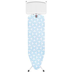 Brabantia Solid Steam Unit Holder vasalódeszka kék-fehér mintás huzattal és gőzállomás tartóval - Vasalódeszka