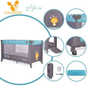 Cangaroo Africa 1 szintes utazóágy 14 kg türkíz 135613519 - Utazóágy és Kiegészítői