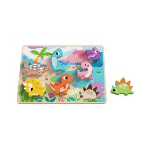 TOOKY Toy fapuzzle kirakó, forma illesztős, dinoszaurus 8dbos 135615695 - Puzzle & Kirakó