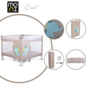 Moni Giant Összecsukható Járóka - Bézs/Szürke 135616202 - Utazóágy és Kiegészítői