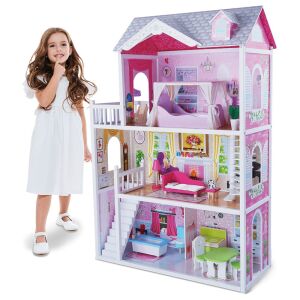 Moni Toys Aria Fa Babaház babával - 123,5 cm 135617390 - Babaház