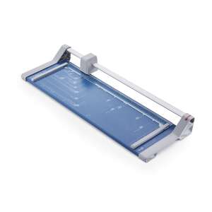 Dahle 508 rotary paper cutter, blue cutting mat, silver base, for office and home use - Dahle
