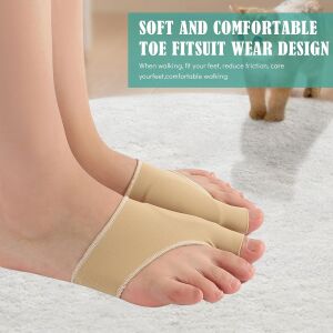 Bézs Hallux Valgus korrektor zokni lábujj igazításhoz és kényelemhez - Lábápolási eszköz