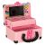 Pink makeup set for kids in suitcase with mirror