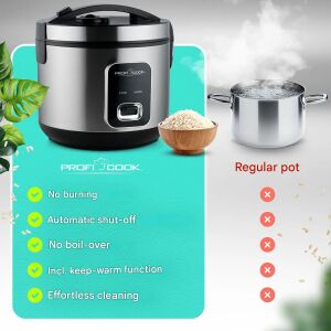 Clatronic 3L Rizsfőző jellemzői: nem ég le, automatikus kikapcsolás, melegen tartó funkció - Clatronic