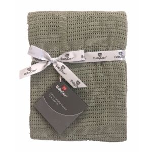 Baby Dan Horgolt pamut Dusty Green takaró, 75x100 cm 135630843 - Babatakaró