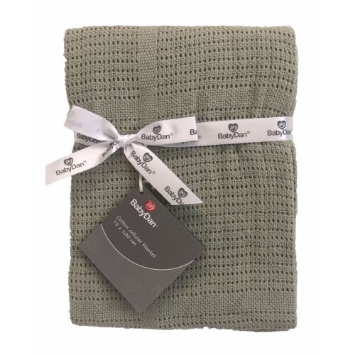 Baby Dan Horgolt pamut Dusty Green takaró, 75x100 cm 135630843