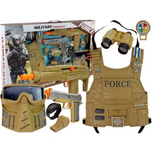 Katonai Játékszett: Fegyver, Álarc, Távcső, Mellény, Iránytű